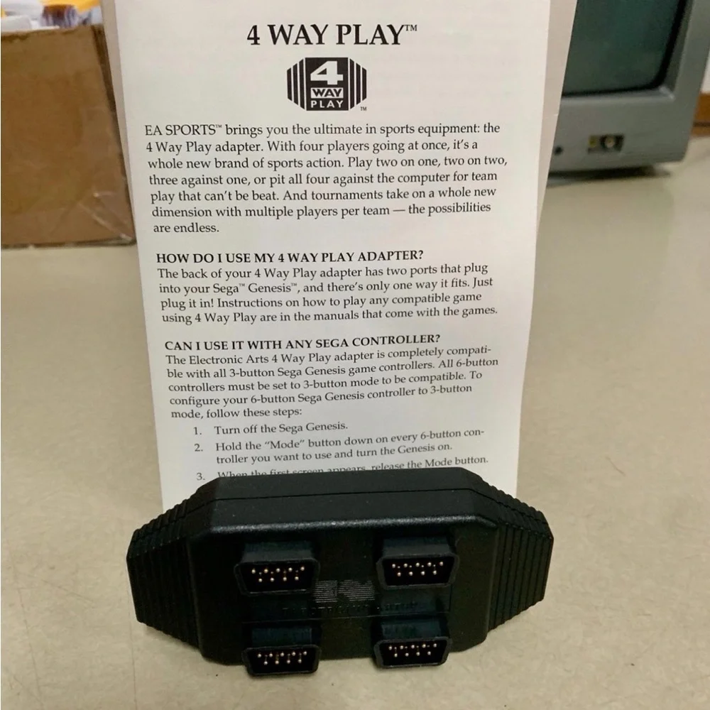 Sega Genesis 4 Way Play Multitap - Sega Electronic Arts 1993 BRAND NEW
